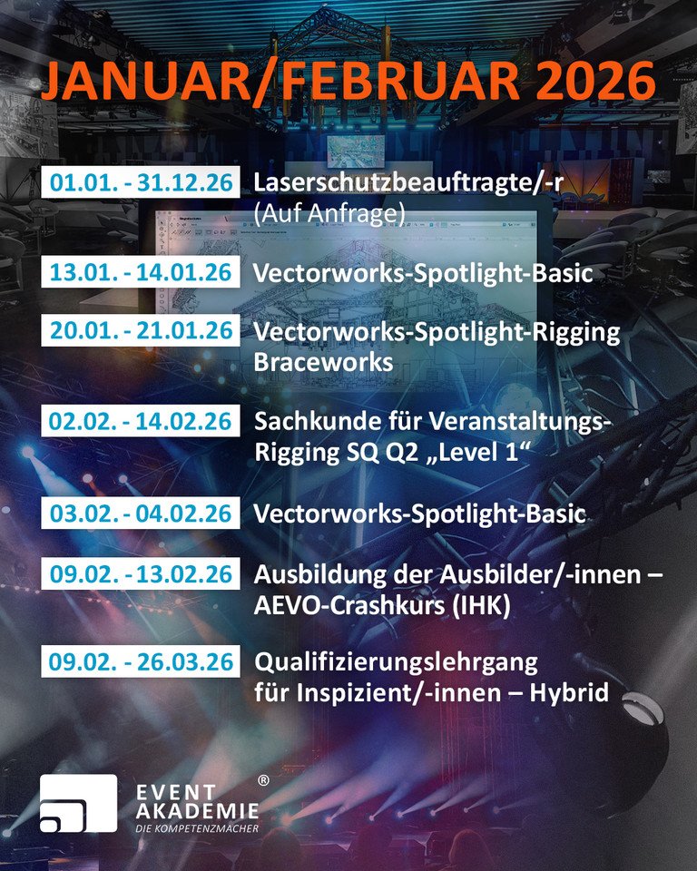 Kurse Januar und Februar Übersicht