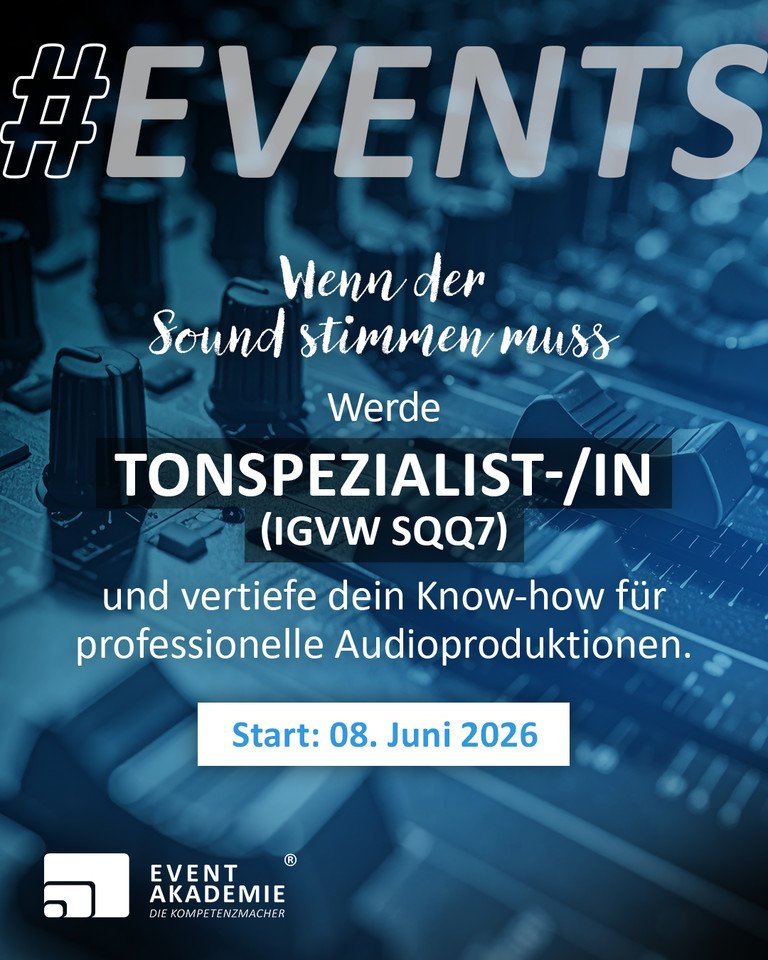 Blaues Bild mit groß TONTECHNIK